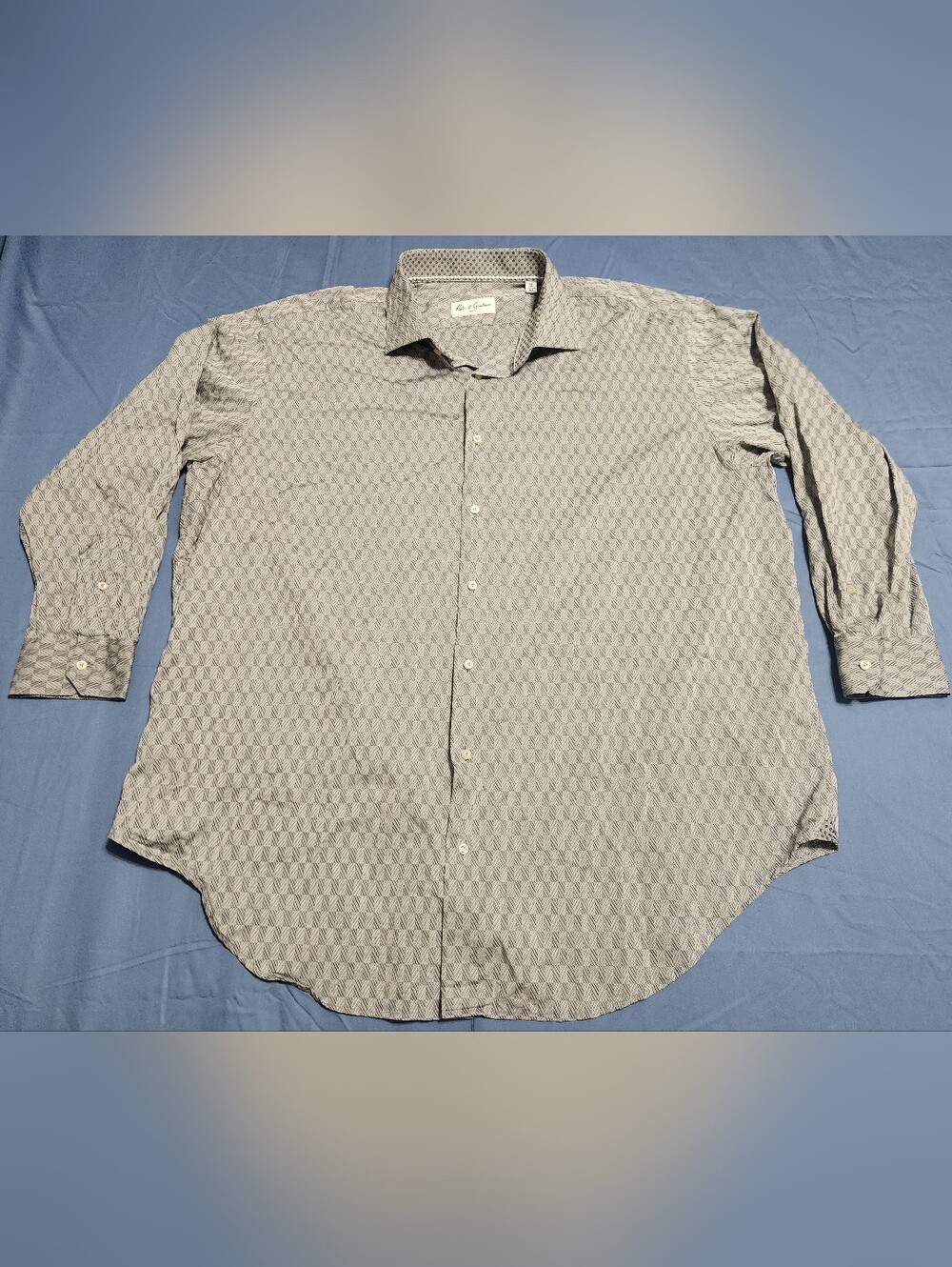 Robert Graham Men’s 19 34/35 Geometric Button Down Shirt XXL Big Knowledge Truth
